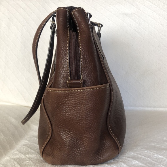 Vintage Fossil shoulder bag. Brown distressed leather. - Picture 4 of 11